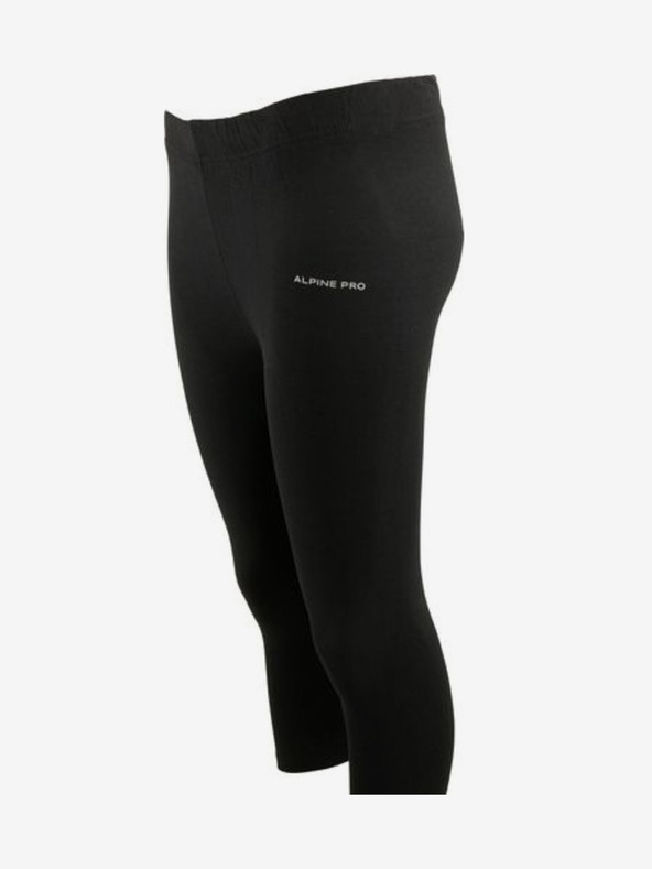 ALPINE PRO Fekete női sportos, háromnegyedes leggings ALPINE PRO Dagana