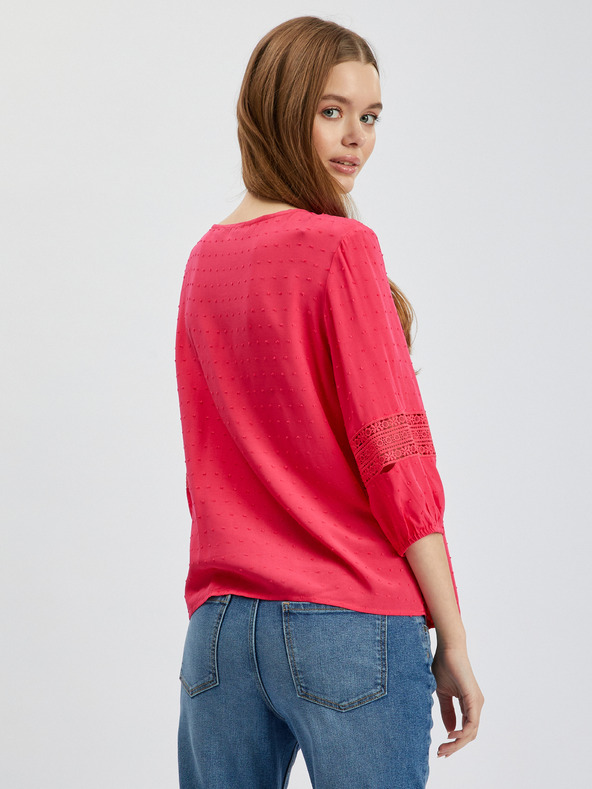 Orsay ORSAY sötétrózsaszín női blúz csipkével