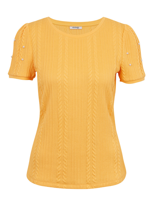 Orsay ORSAY sárga női póló dekoratív részletekkel