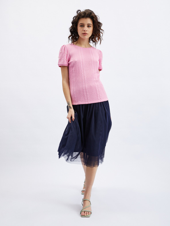 Orsay ORSAY rózsaszín női póló dekoratív részletekkel