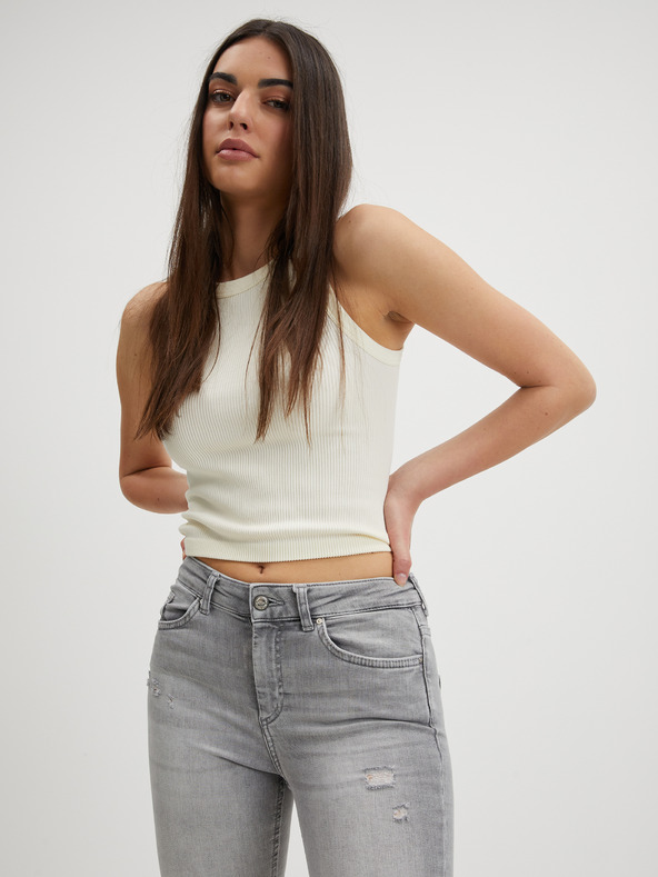 ONLY Világosszürke női szakadt skinny fit farmernadrág ONLY Blush