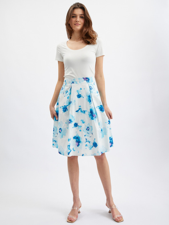 Orsay ORSAY kék-fehér női virágmintás szoknya