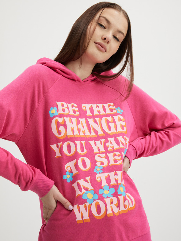 Noisy May Sötét rózsaszín női kapucnis pulóver Noisy May Milly