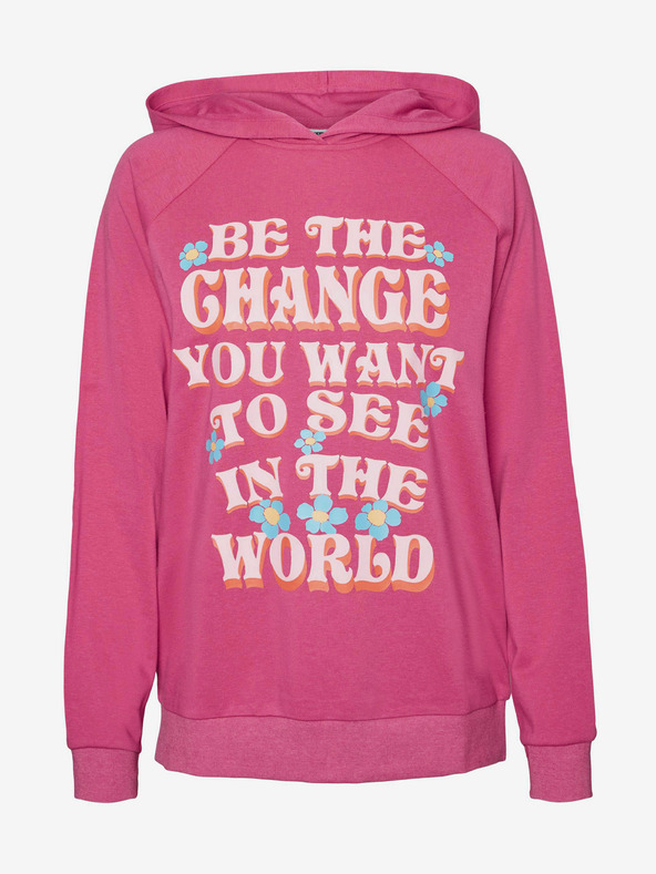 Noisy May Sötét rózsaszín női kapucnis pulóver Noisy May Milly