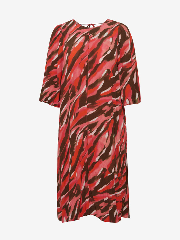 Fransa Barna és piros női mintás maxiruha Fransa