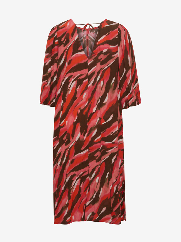 Fransa Barna és piros női mintás maxiruha Fransa