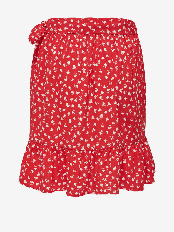 ONLY Piros Női virágos tekercsszoknya ONLY Olivia