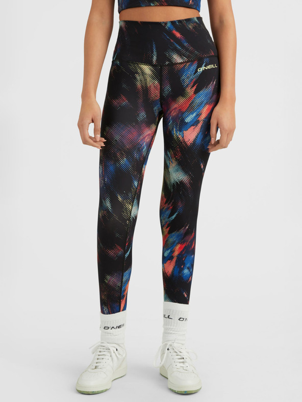 O'Neill Piros és fekete női mintás leggings O'Neill ACTIVE LEGGING O'Neill ACTIVE LEGGING
