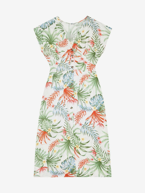 Moodo Fehér nyári ruha trópusi mintával Moodo