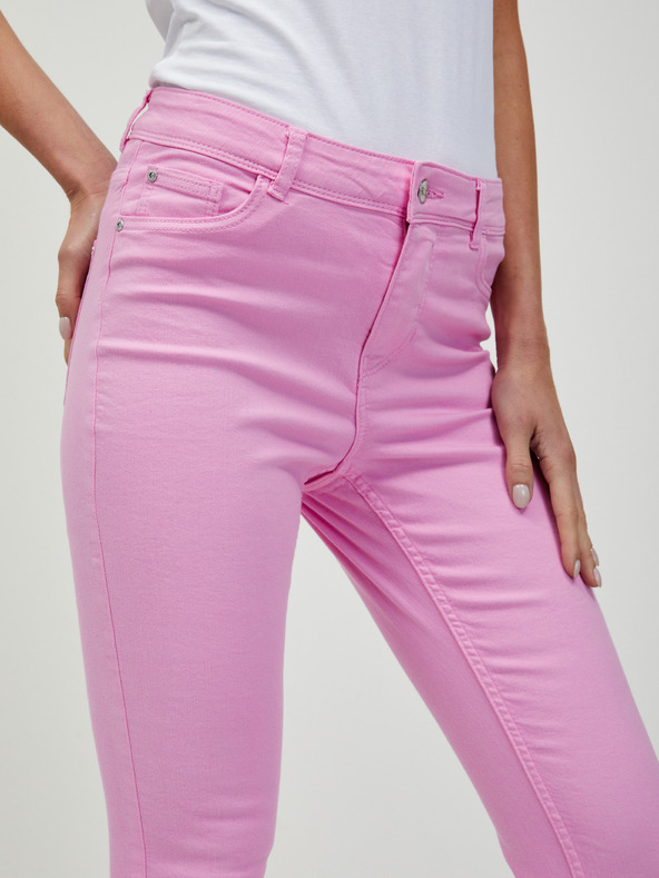 Orsay ORSAY rózsaszínű rövidített slim fit farmer