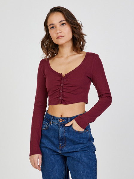 TALLY WEiJL Burgundi színű crop top TALLY WEiJL