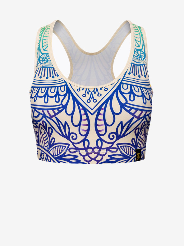 Dedoles Fehér és kék női vidám sportmelltartó Dedoles csakra mandala