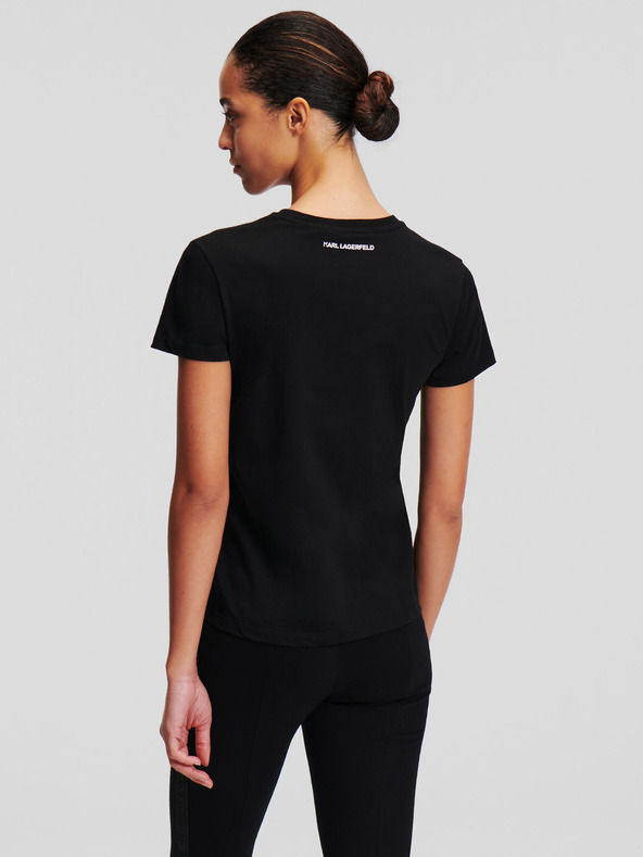 Karl Lagerfeld Fekete Női póló KARL LAGERFELD strasszos logóval