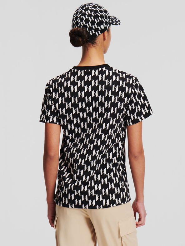 Karl Lagerfeld KARL LAGERFELD női fehér és fekete monogramos póló