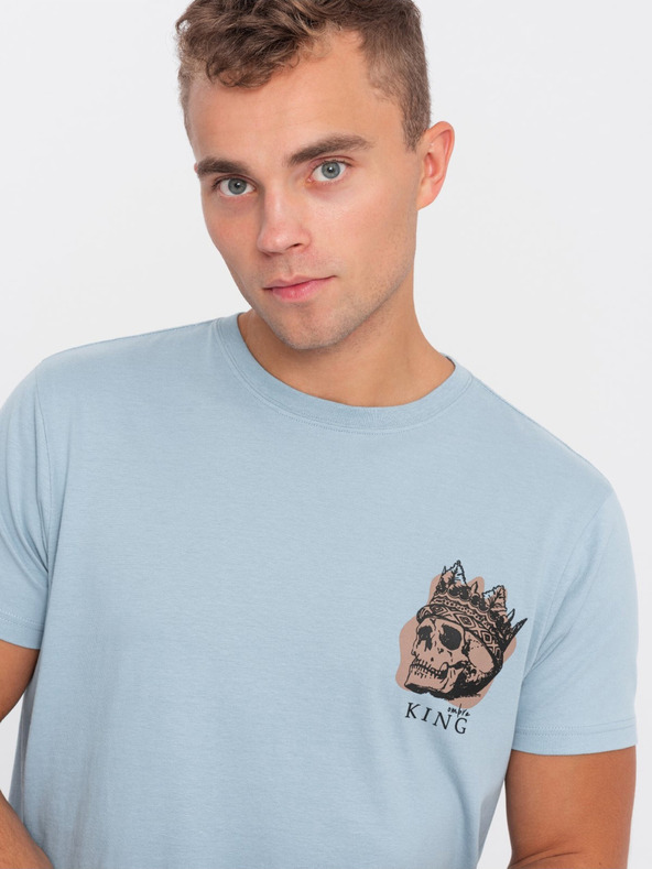 Ombre Clothing Világoskék férfi póló Ombre ruházat