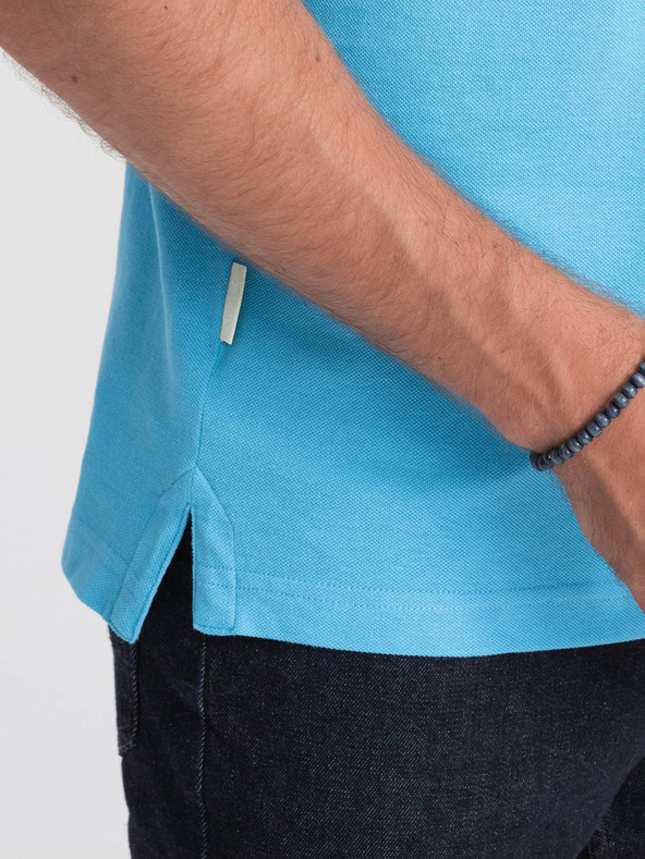 Ombre Clothing Világoskék férfi póló póló Ombre Ruházat