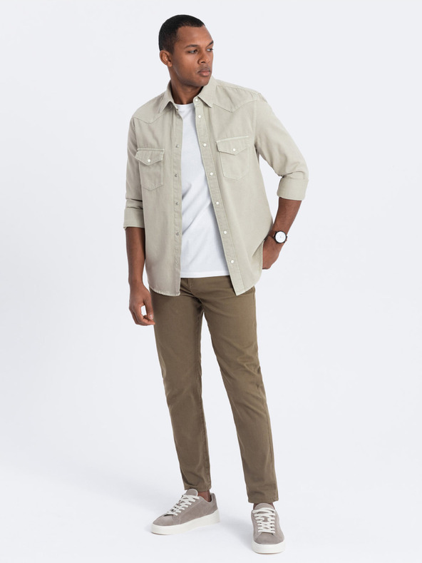 Ombre Clothing Khaki férfi chino nadrág Ombre ruházat