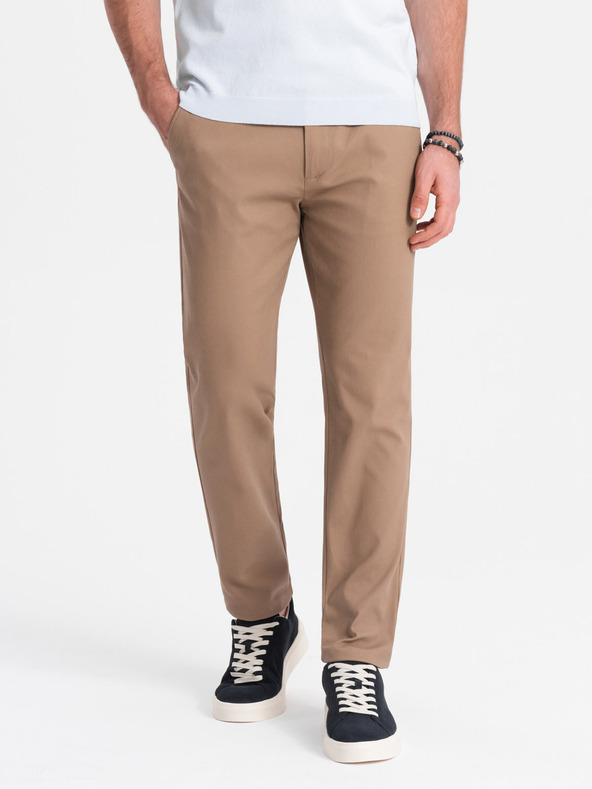 Ombre Clothing Világosbarna férfi slim fit chino nadrág Ombre Ruházat