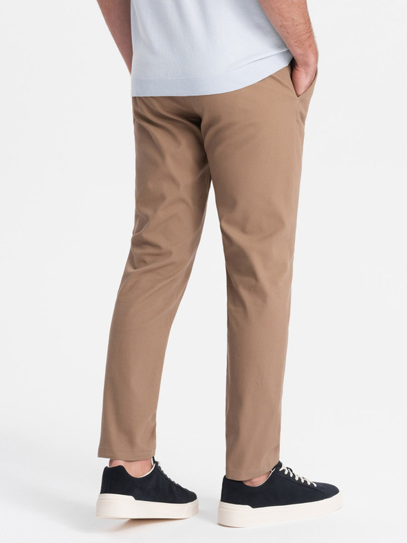 Ombre Clothing Világosbarna férfi slim fit chino nadrág Ombre Ruházat