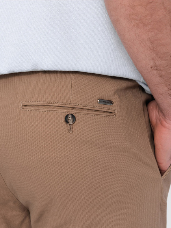 Ombre Clothing Világosbarna férfi slim fit chino nadrág Ombre Ruházat