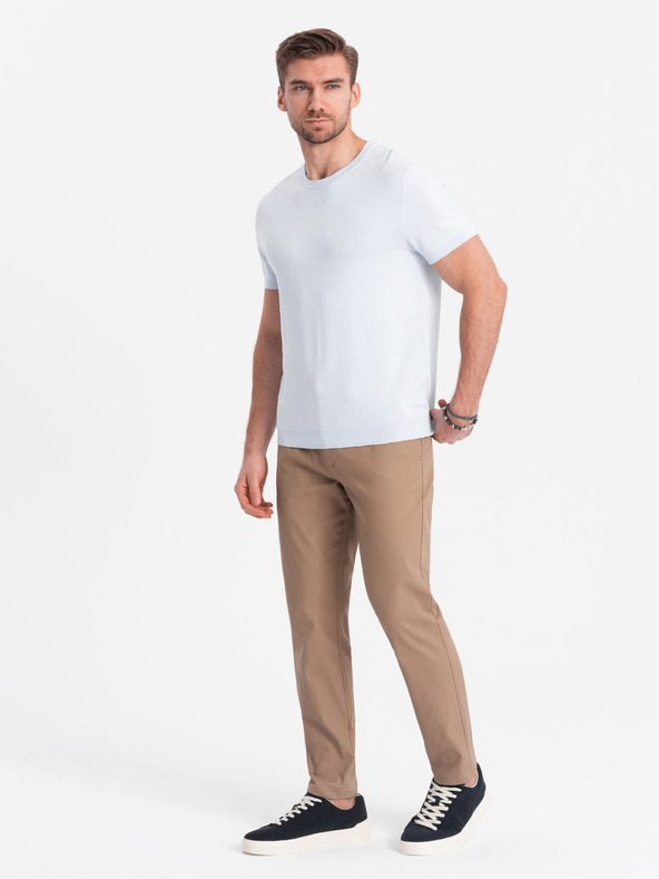 Ombre Clothing Világosbarna férfi slim fit chino nadrág Ombre Ruházat