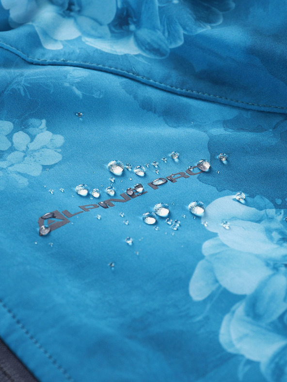 ALPINE PRO Kék női mintás softshell dzseki ALPINE PRO HOORA