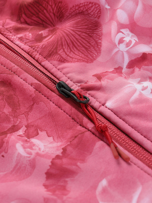 ALPINE PRO Piros női mintás szoftshell dzseki ALPINE PRO HOORA