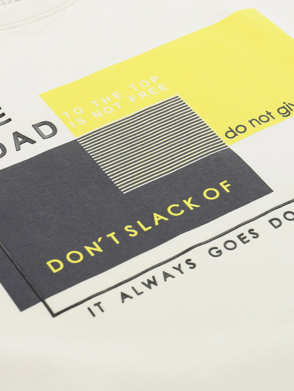 NAX NAX Jurg krémszínű férfi póló