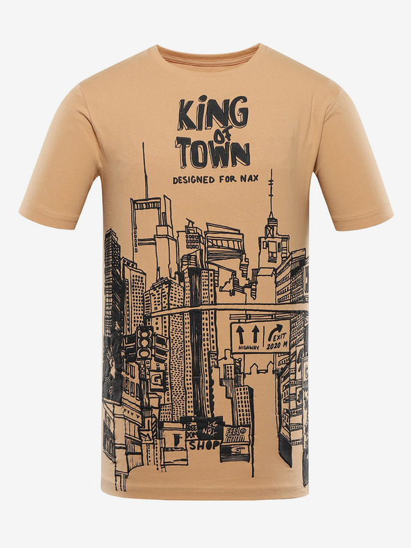 NAX NAX Jurg férfi bézs színű póló bézs színben