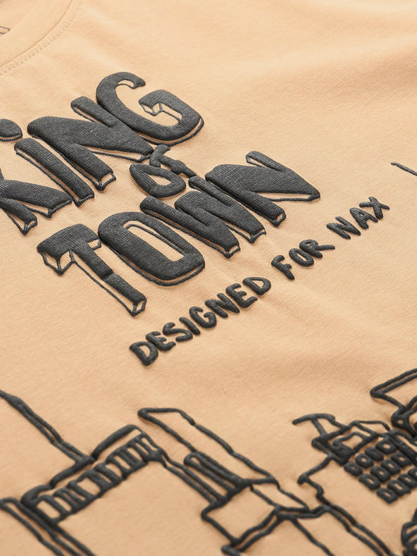 NAX NAX Jurg férfi bézs színű póló bézs színben