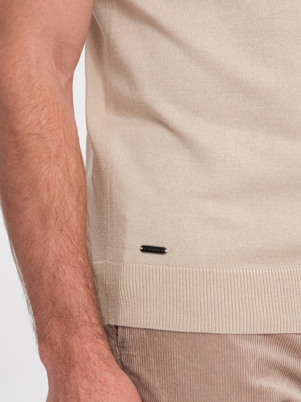 Ombre Clothing Bézs férfi póló póló Ombre ruházat