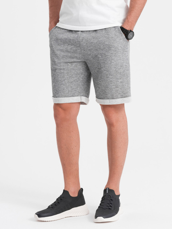 Ombre Clothing Szürke férfi brindle rövidnadrág Ombre Ruházat