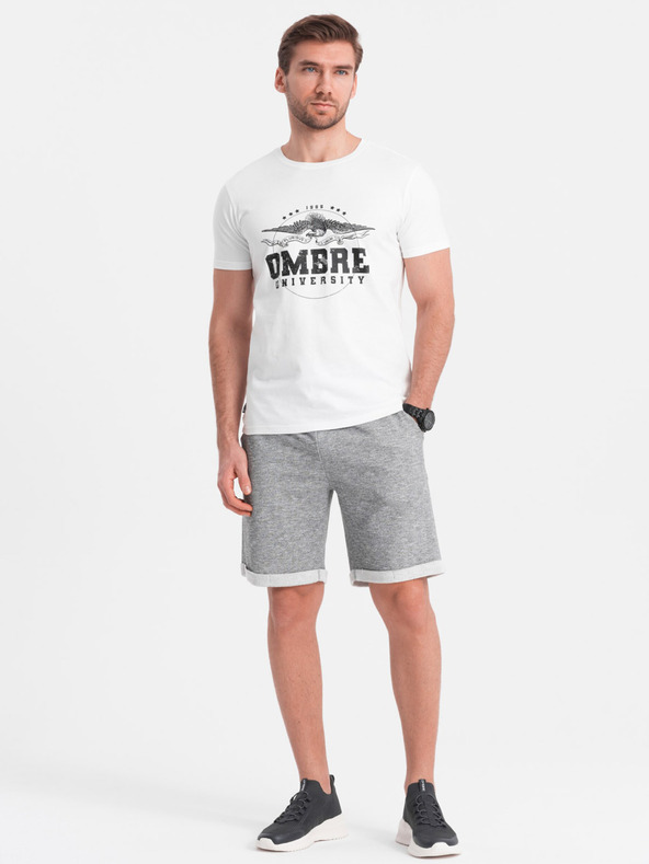 Ombre Clothing Szürke férfi brindle rövidnadrág Ombre Ruházat