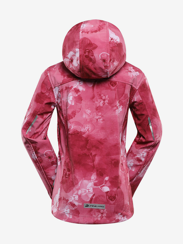 ALPINE PRO Piros színű, mintás gyerek softshell dzseki ALPINE PRO HOORO