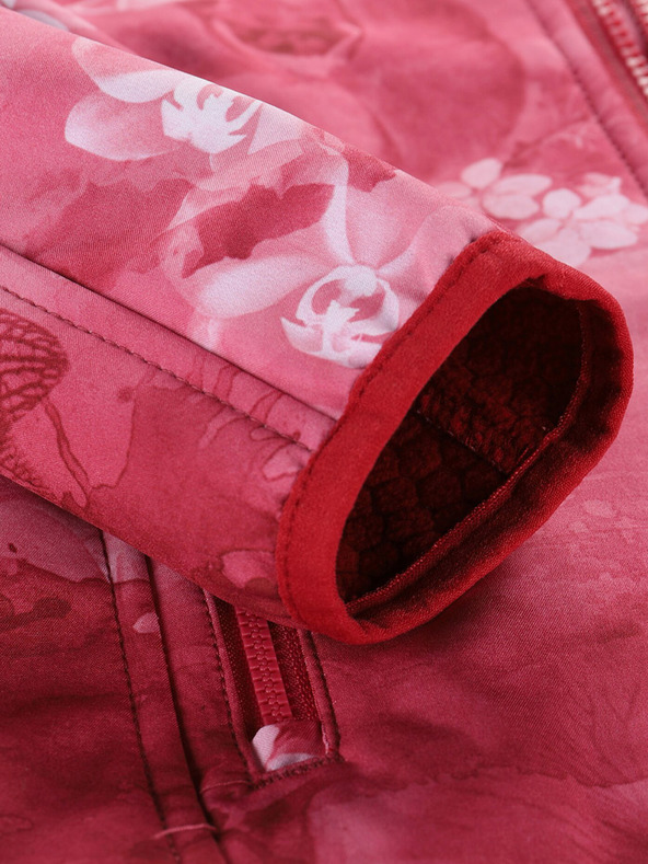 ALPINE PRO Piros színű, mintás gyerek softshell dzseki ALPINE PRO HOORO