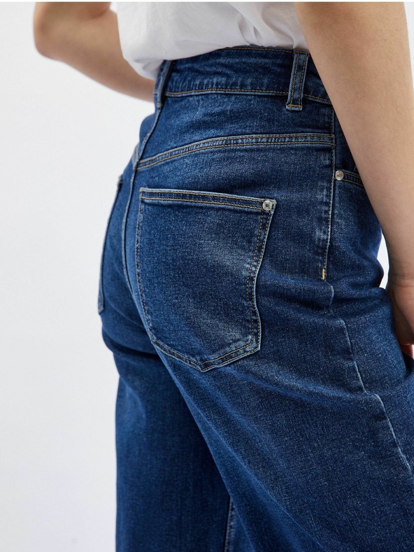 Orsay ORSAY sötét kék női rövidített flared fit farmernadrág