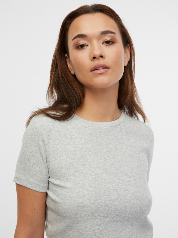 Orsay ORSAY világosszürke női csíkos basic póló