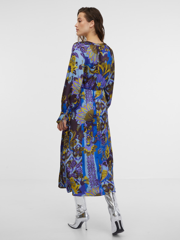 Orsay ORSAY kék női mintás szatén midi ruha