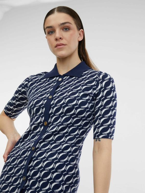 Orsay ORSAY sötétkék női mintás pulóverruha