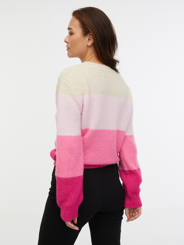 Orsay ORSAY bézs és rózsaszín női csíkos pulóver