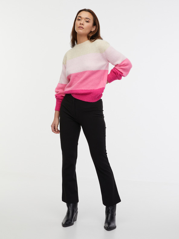 Orsay ORSAY bézs és rózsaszín női csíkos pulóver