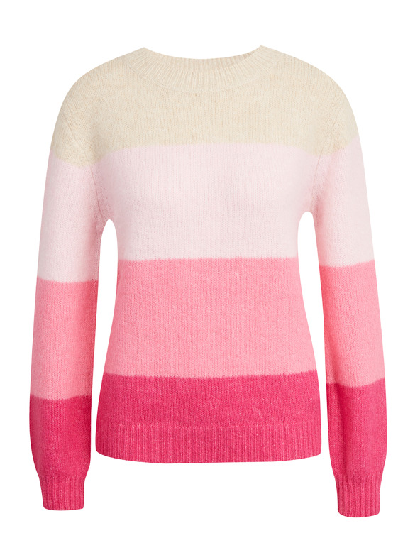 Orsay ORSAY bézs és rózsaszín női csíkos pulóver