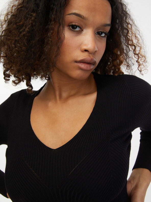 Orsay ORSAY fekete bordázottnői pulóver