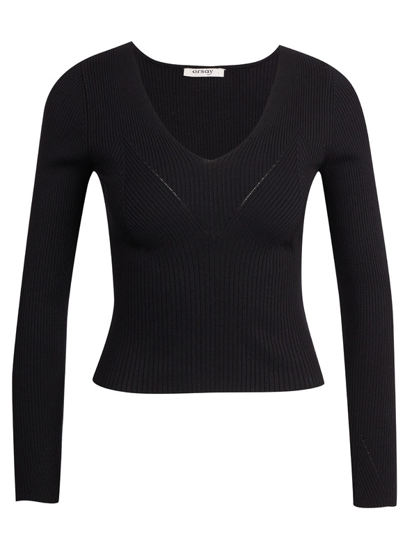 Orsay ORSAY fekete bordázottnői pulóver