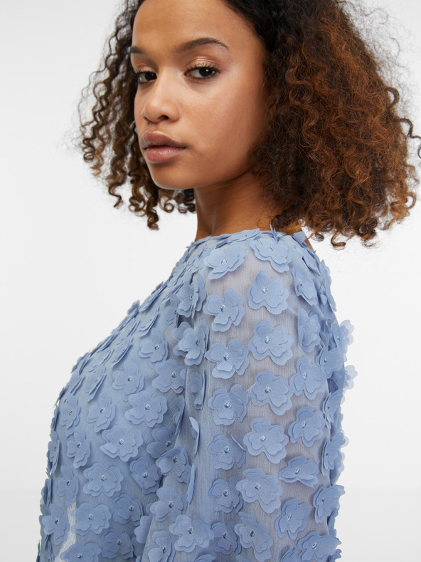 Orsay ORSAY világos kék női virágmintás blúz