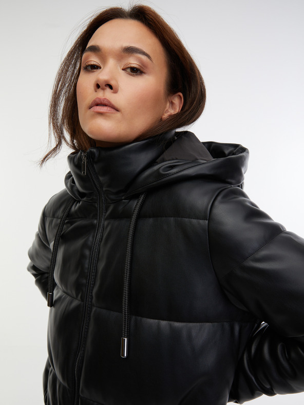 Orsay ORSAY fekete női steppelt műbőr kabát