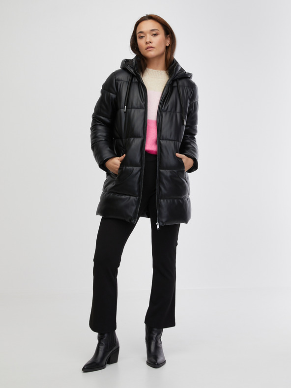 Orsay ORSAY fekete női steppelt műbőr kabát