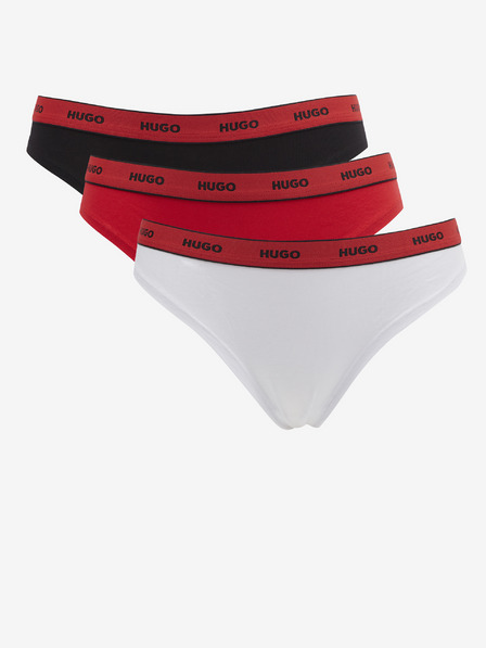 HUGO Triplet Thong Stripe 3 db-os Bugyi szett