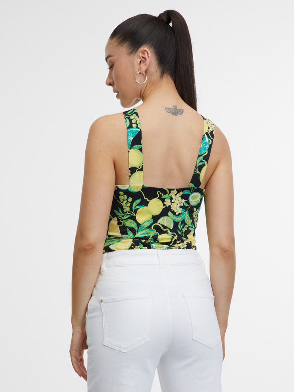 Orsay ORSAY fekete és sárga női mintás tank top