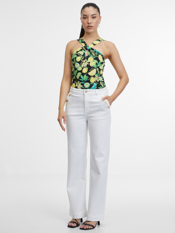 Orsay ORSAY fekete és sárga női mintás tank top